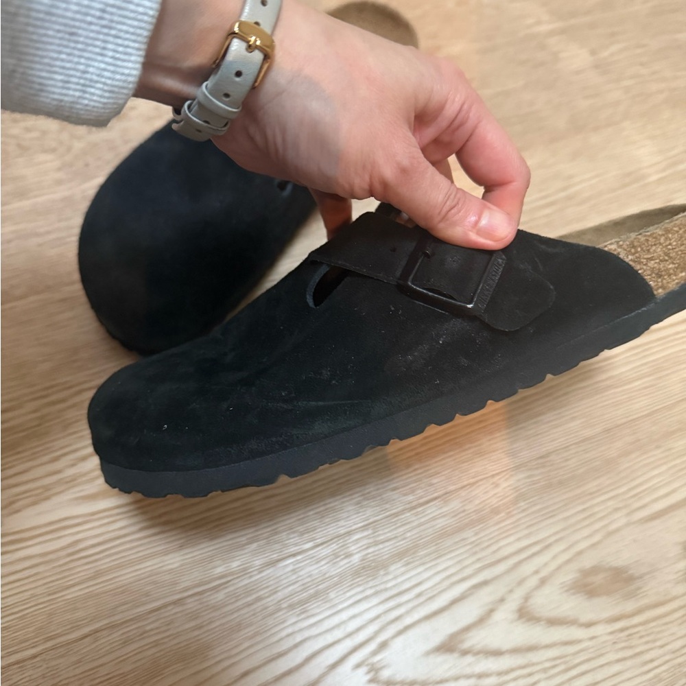 Birkenstock Boston Suede Black size 41 - soft footbed - Picture 8 of 9